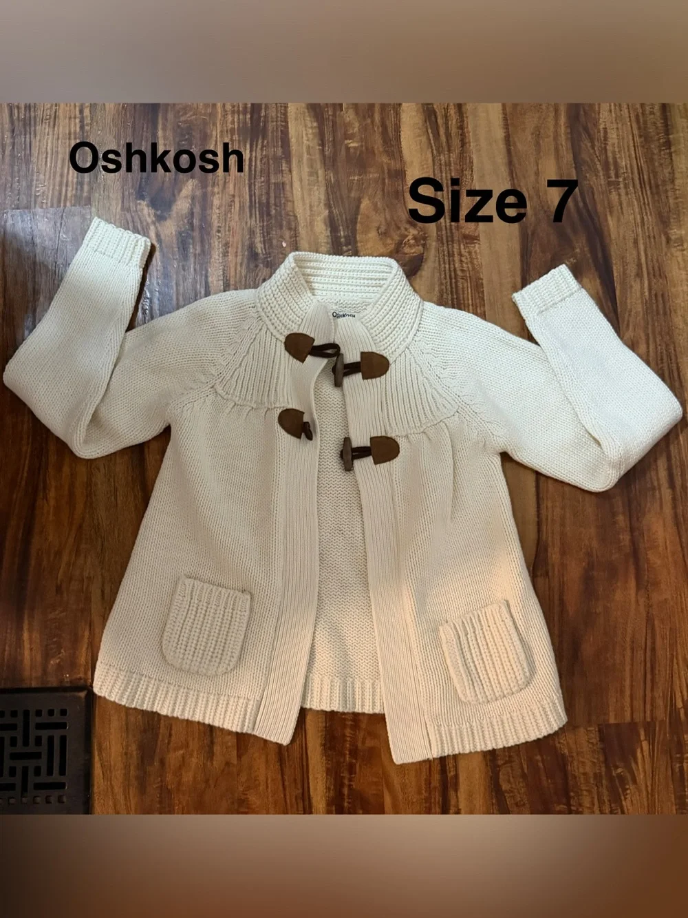 OshKosh Cream Knit Sweater size 7